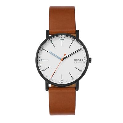 Signatur Quartz Men's Watch Brown Leather Strap SKW6374