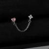 Silver Color Ear Bone Nail Earrings Stainless Steel Cartilage Earrings Chain Earrings  Jewelry Gift