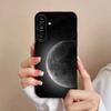 Moon Galaxy Universe Phone Case For Samsung S25,24,21,22,23,S30,Ultra,S20,Plus,Fe,Lite,Note,S10,S9,Black Soft Shell