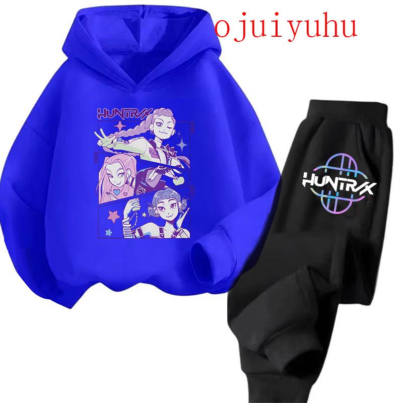 Sets Kinder Hoodies Kpop Dämonenjäger Kawaii Pullover Sweatshirt Anime Trainingsanzug Cartoon Mädchen Junge Kinder Herbst Freizeitkleidung