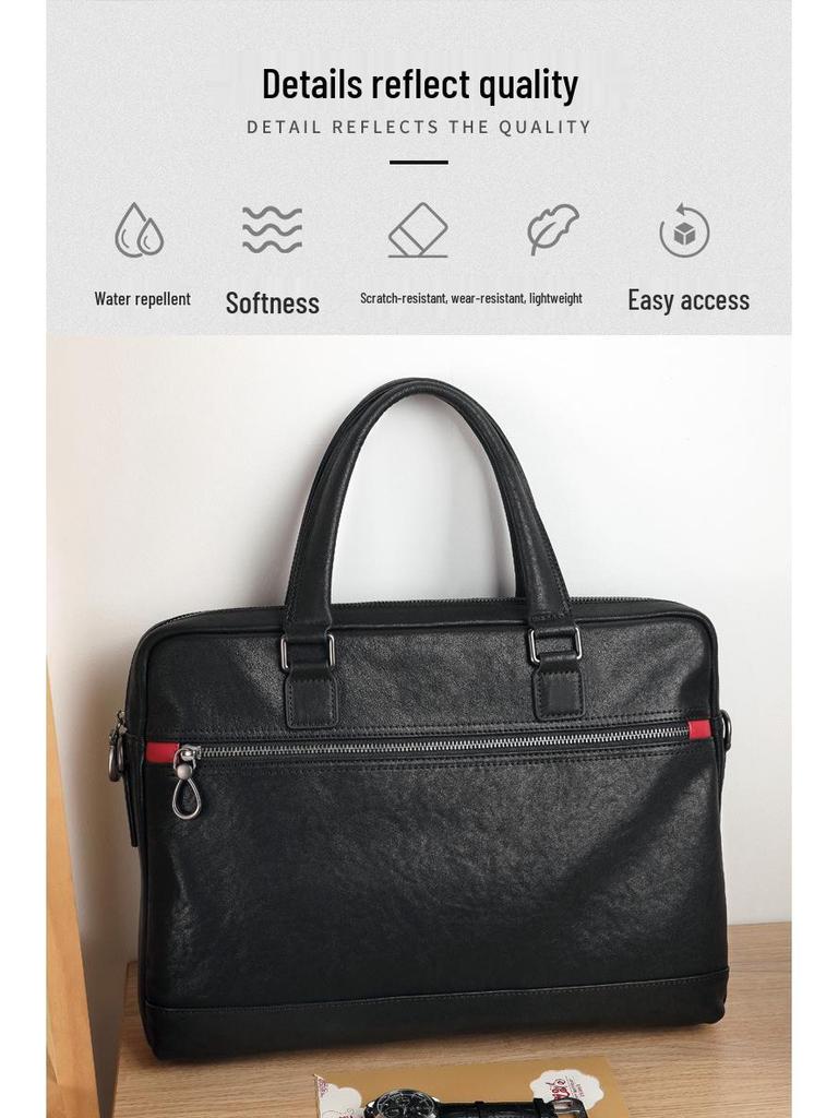 Men's Genuine Leather Fashion Briefcase Handbag