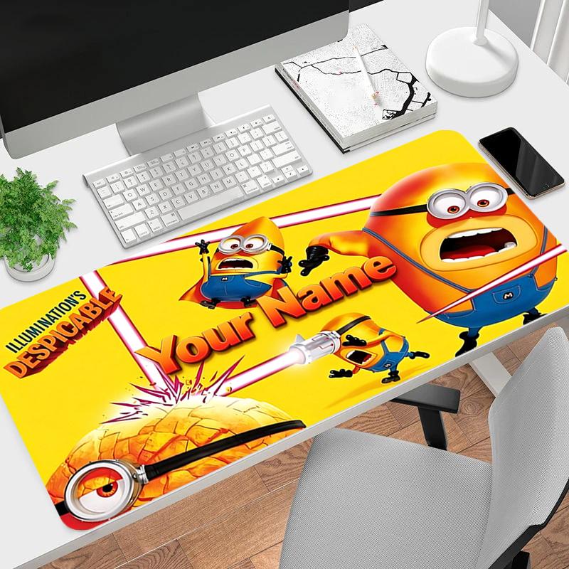 Custom 1Pc Despicable Minions Print Gaming Mouse Pad Keyboard Desk Mat Non-slip Rubber Lock Edge Waterproof Computer Mousepad for Office Q173