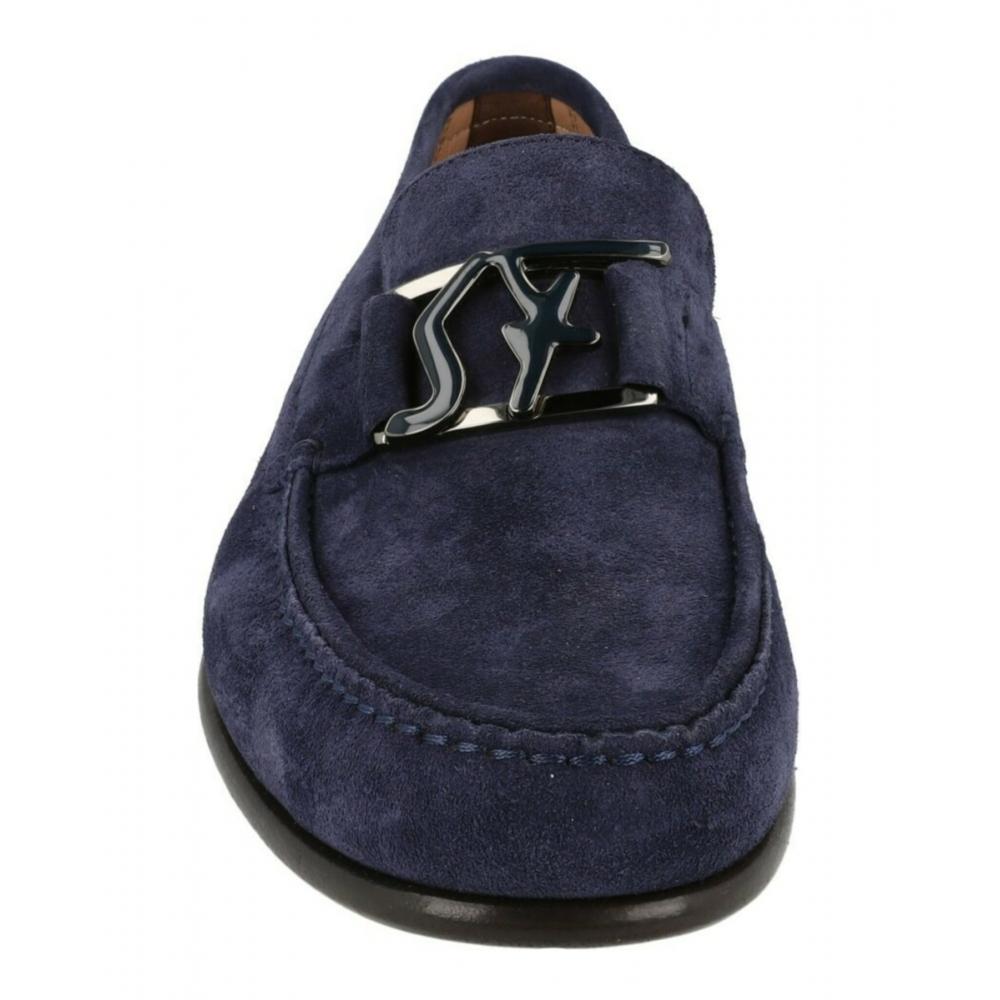 Salvatore Ferragamo Blue Prerov Suede Loafers