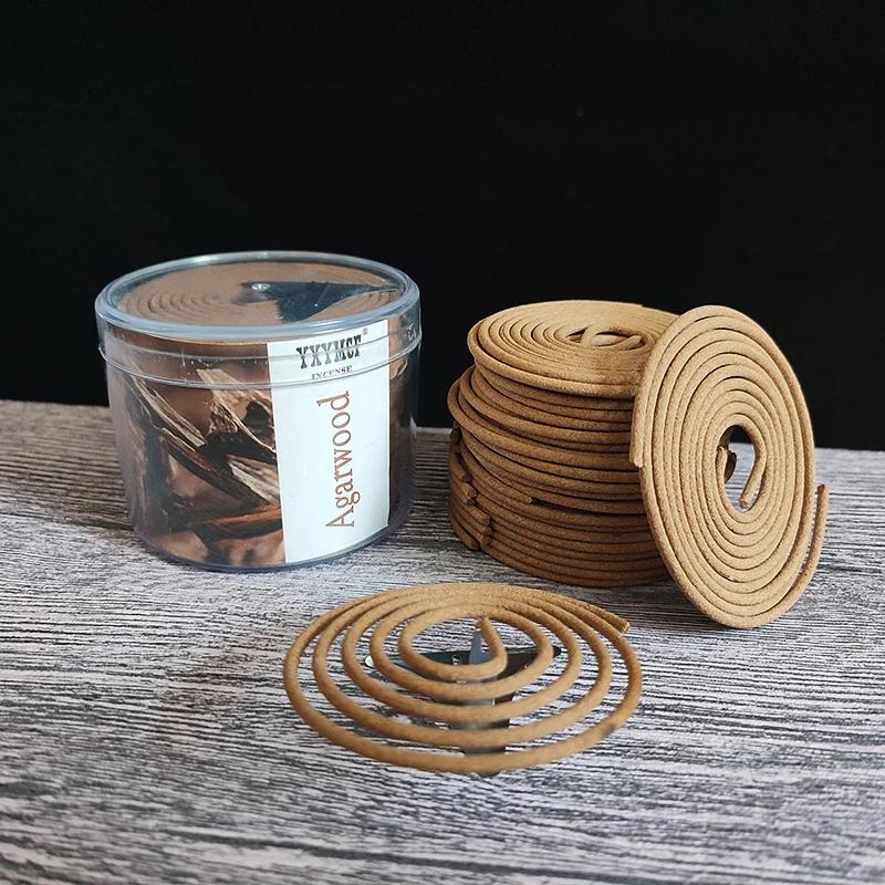 Encens en Spirale Bois de Santal Naturel 48 Plaques/boîte Lavande Jasmin Rose Parfum Aromathérapie Intérieur Brûleur Indien Bouddhiste