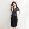 Elegant French Style Printed Two-Piece Dress