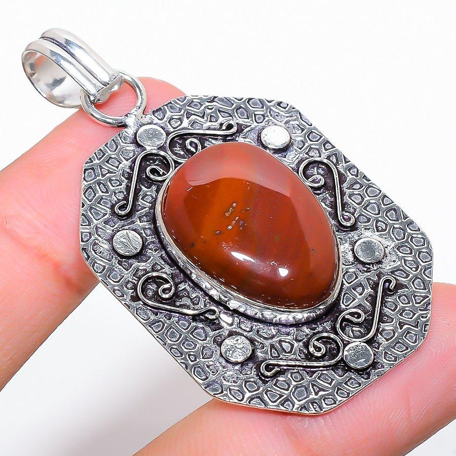 Mookaite Gemstone Handmade 925 Sterling Silver Jewelry Pendant 2.25"