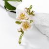 Retro Green Jasmine Flower Brooch, Women's Plant Flower, Pearl Chest Flower, Suit,  Buckle Pin Accessory