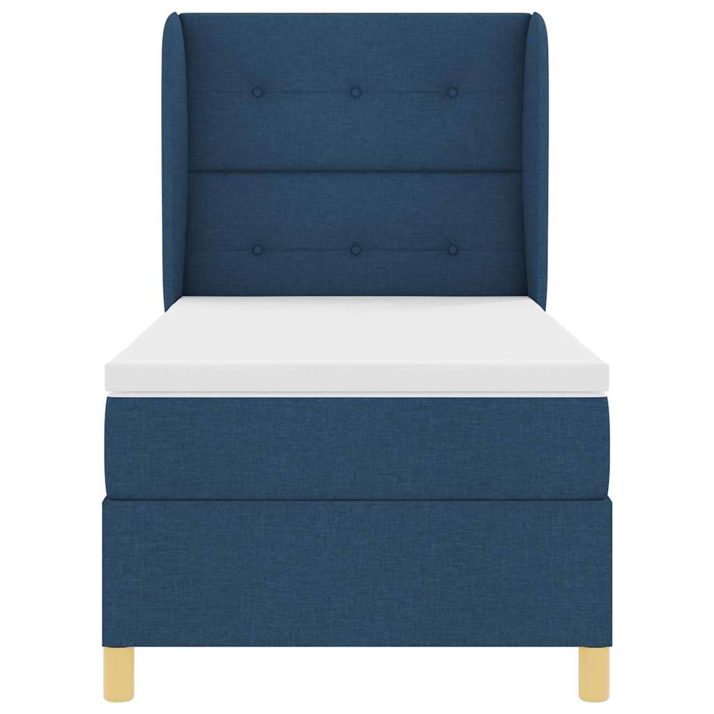 Boxspring bed with headboard Blue 190 x 90 cm Fabric