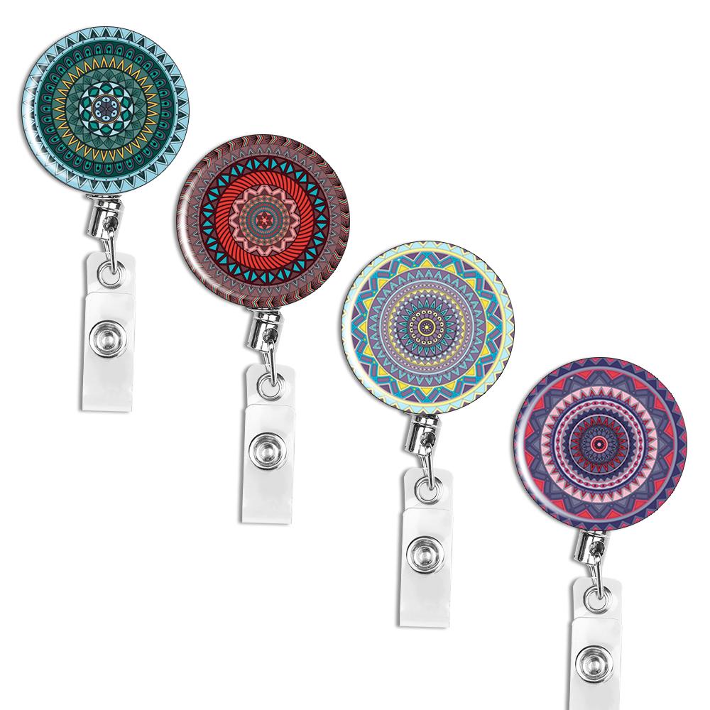 Set Creativo di Portachiavi Retrattili per Ufficio - Cavo d'Acciaio Anti-Perdita in 4 Pezzi