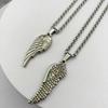 Rose Wings Stainless Steel Feather Pendant Necklace