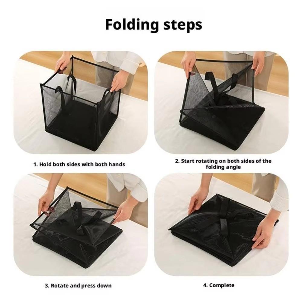 Large Capacity Laundry Hamper Breathable Mesh Storage Basket Square Dirty Clothes Basket Home