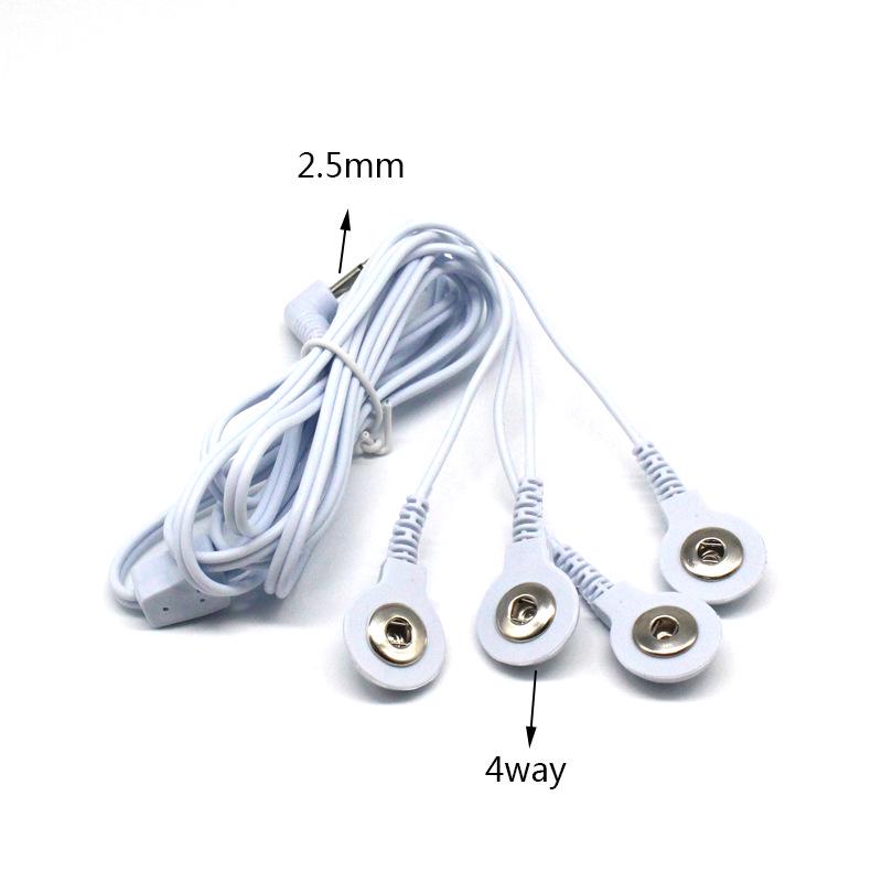 Snap-on Physiotherapy Electrode Wires: DC2.5/3.5 One-to-Two/Four Lead Wires for Massagers