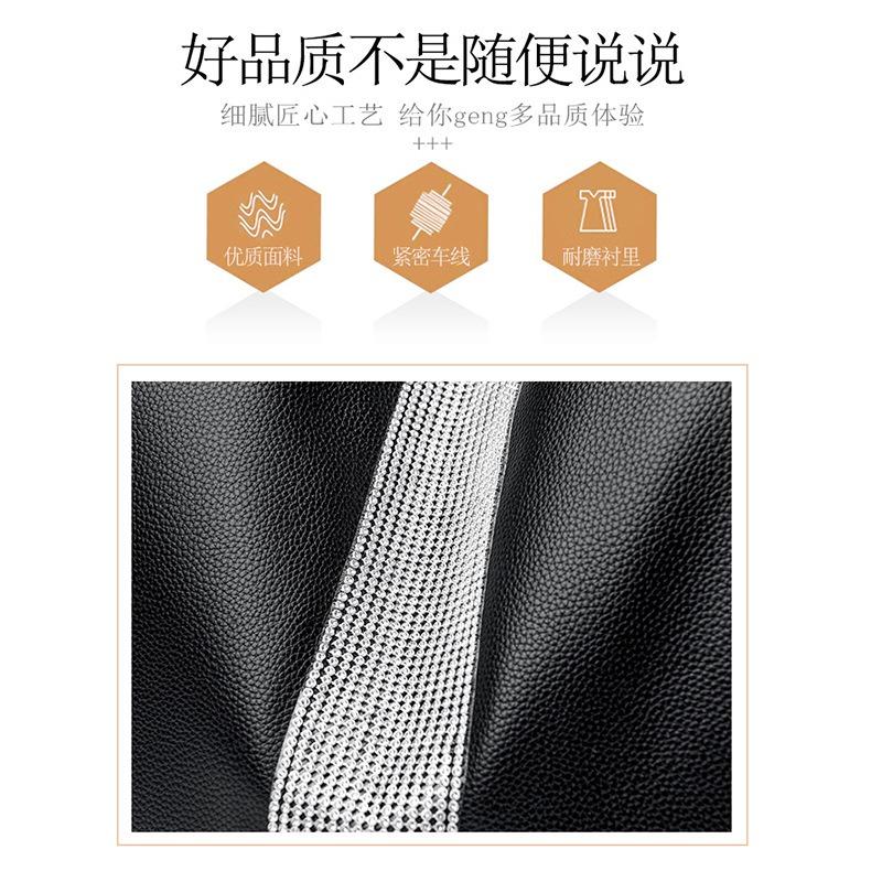 New Soft Leather Texture Women's Backpack Large Capacity Diamond-encrusted Backpack Simple and Fashionable Shoulder Travel Bag