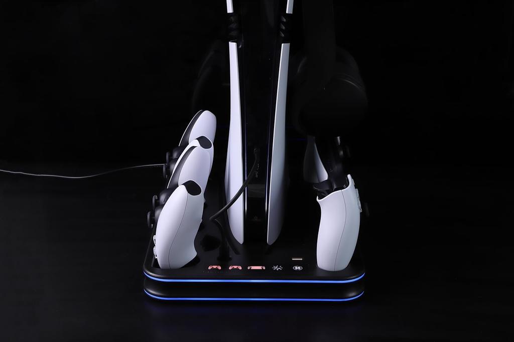 With All PS5 EGGSLINER GAMES PS5 Cooling Vertical Compatible with All 3 Wind Speed 3 Controllers Can Be Charged with Mood Lights [Compatible Models]