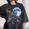 Three Dragons Blue Moon Shirt, Fantasy Dragon Tee, Celestial Dragon Top, Dragon Lover Gift