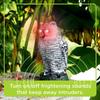 Owl Scare Bird Control Devices Waterproof Fake Owl Scarecrow with Flashing Eyes Frightening Sound Lifelike Owl Statue