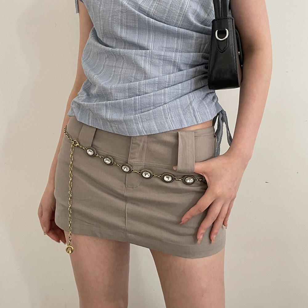 Gold Silver Chain Belt High-end Design Metal Chain Waistband Fashion Dress Belt Chain  Women