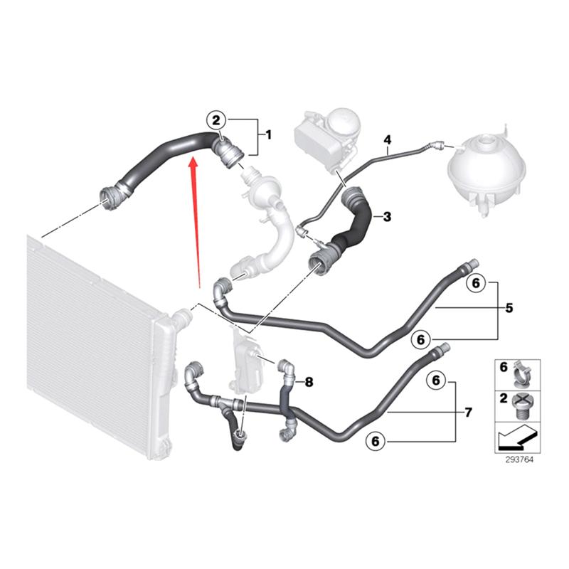 Coolant Pipe For BMW X3 17127639213 Water Tank Coolant Hose Coolant Pipe Thermostat Hose F25 Thermostat Hose