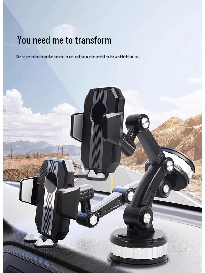 

Shockproof Off-Road Truck Excavator Dashboard Phone Holder with Large Suction Cup