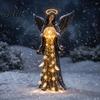 Automatic Charging Yard Decor Solar Angel Remembrance Garden Light LED Blessing Statue with Warm Cascading Outdoor Christmas Ornaments Memorial