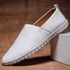 Large size leather shoes size 49 Men's punching Doudou shoes Men's first layer leather one pedal Hollow leather shoes size 50