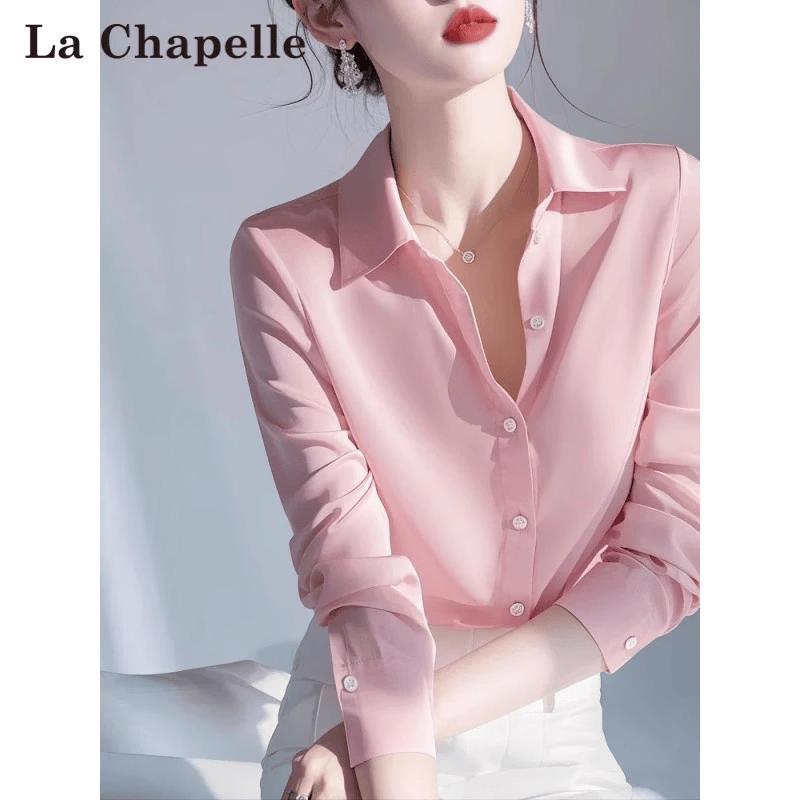 La Chapelle Women s Long Sleeve Pink Blouse XL