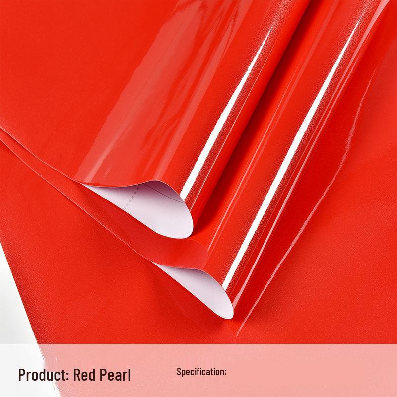 Cinnabar Red Waterproof PVC Wall Sticker for Living Room - Self-Adhesive Background Wallpaper