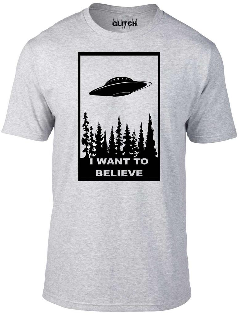 I Want to Believe T-Shirt Mens Womens Tees Top - Funny T Shirt Mens Womens Tees Top sci fi ufo space x fiction files alien
