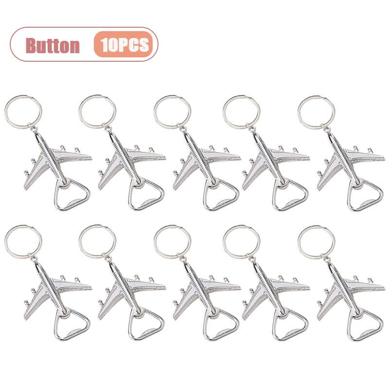 Creative Airplane Bottle Opener Keychain Metal Keyring Travel Lovers Gift Portable Multifunctional Beer Cap Opener Key Accessory