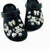 22PCS Summer Fashion Shoe Charms Set Accessories for Clogs Shoe Buckle Silver Diamond Bear Butterfly Rivet DIY Shoes Decorations