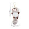 [Abaodam] Mini Red Panda and Raccoon Plush Keychain Pendant, Gray PP Cotton, Bag Charm for Keys and Zippers, 18x7x6cm, Animal Party Gift