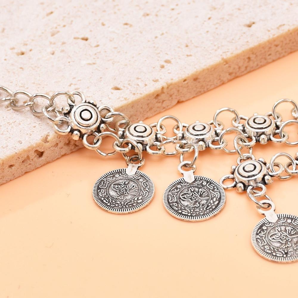 Vintage Coin Necklace Bohemian Style Ethnic Charms Necklace Multipurpose Tassel Necklace  For Women