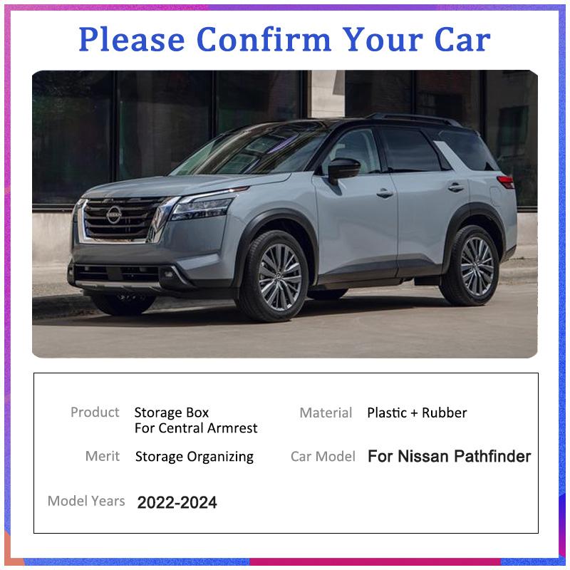 for Nissan Pathfinder R53 2022 2023 2024 Car Card Phone Pocket Organizer Container Central Armrest Storage Box Holder