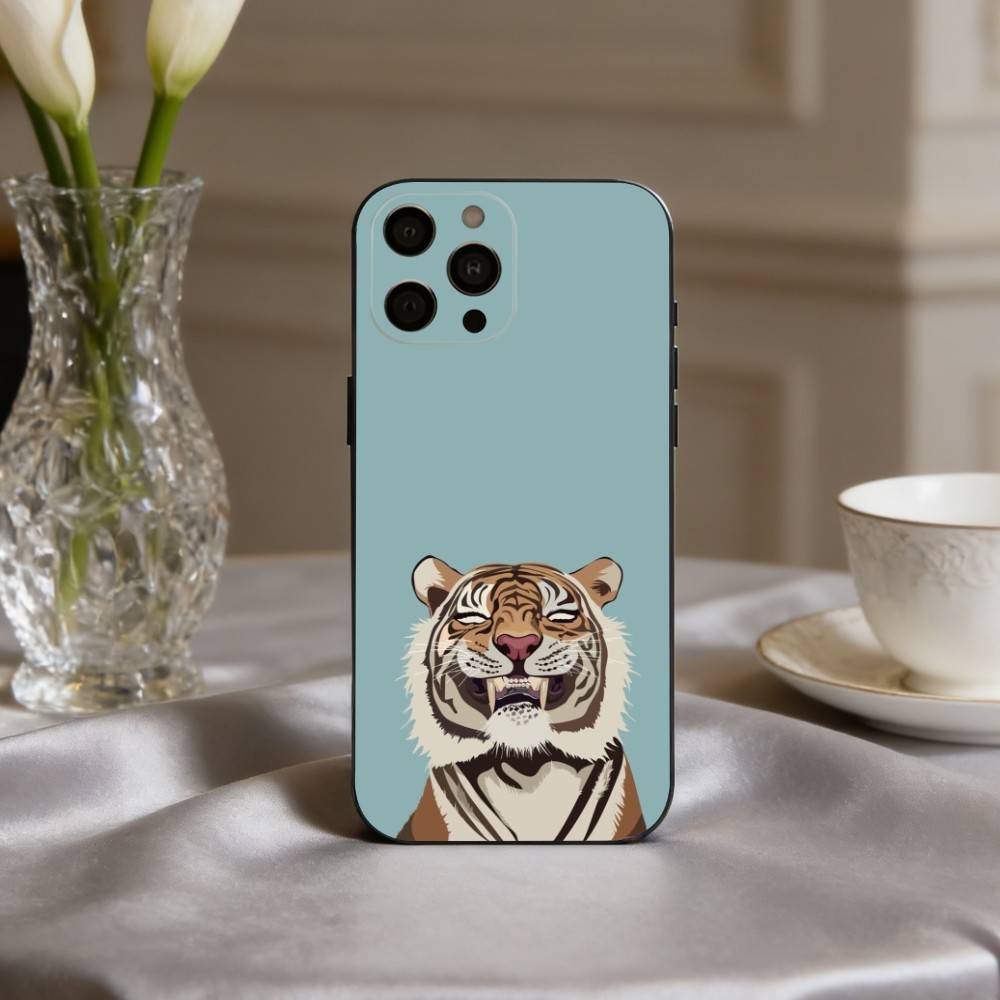 cute tiger art Phone Case Silicone Soft For IPhone 17pro 16 15 14 13 12 11 X XR Plus Pro Max Plus