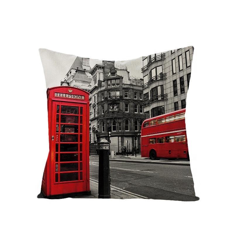 Nordic British Style Printed Pillowcase Polyester Home Sofa Pillowcase Living Room Bedroom Bedside Cushion Cover