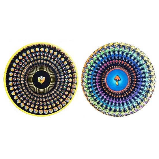 1/2Pcs Animated Zoetrope Slipmat 12-inch Optical Illusion Turntable Mat Animated Vinyl Slipmat with Zoetrope Motion Effect Kinetic Mat