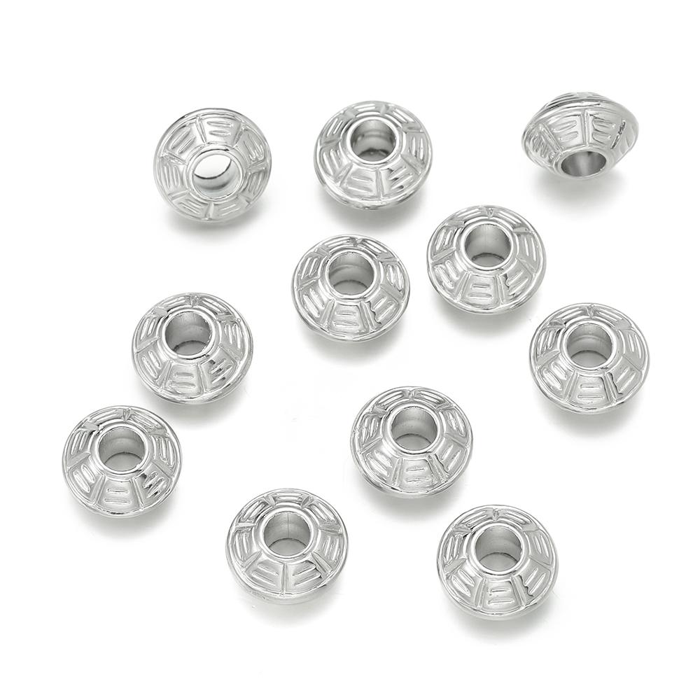 50pcs/lot CCB Spacer Beads Charms Antique Silver Color Spacer Beads Charms Pendants For DIY Bracelets Jewelry Making Accessories