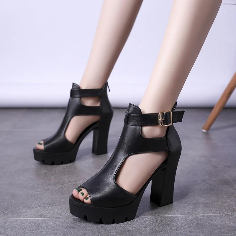 Damen Sandalen Einfache Mode Sexy High Heels Einfarbig Elegant Bankett Party Kleid High Heels Römische Damen High Heels