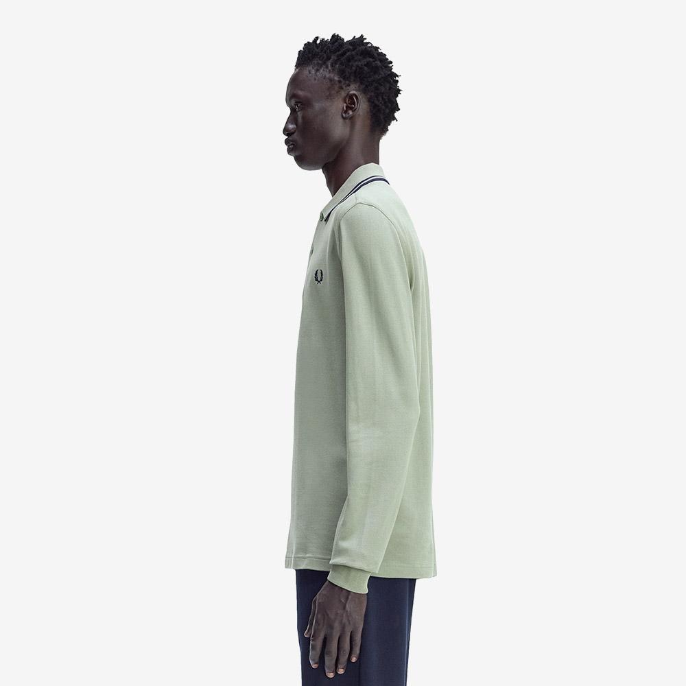 FRED PERRY [M3636] Long Sleeve Twin Tip Fred Perry Shirt - Bayleaf/Dark Air Force/Tennis Blue Afpm2533636-Z49