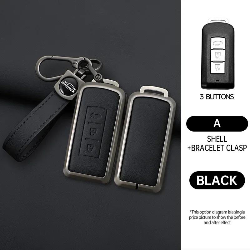 Alloy Style Fashion Car Key Case Cover Shell Fob for Mitsubishi Outlander Lancer Eclipse Mirage ASX LANCER 2/3button Key Chain