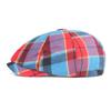 Beret Cap Grid Cloth Octagonal Cap Ms. Beret Spring and Summer Hat Literary Youth Duck Tongue Cap Female Cap