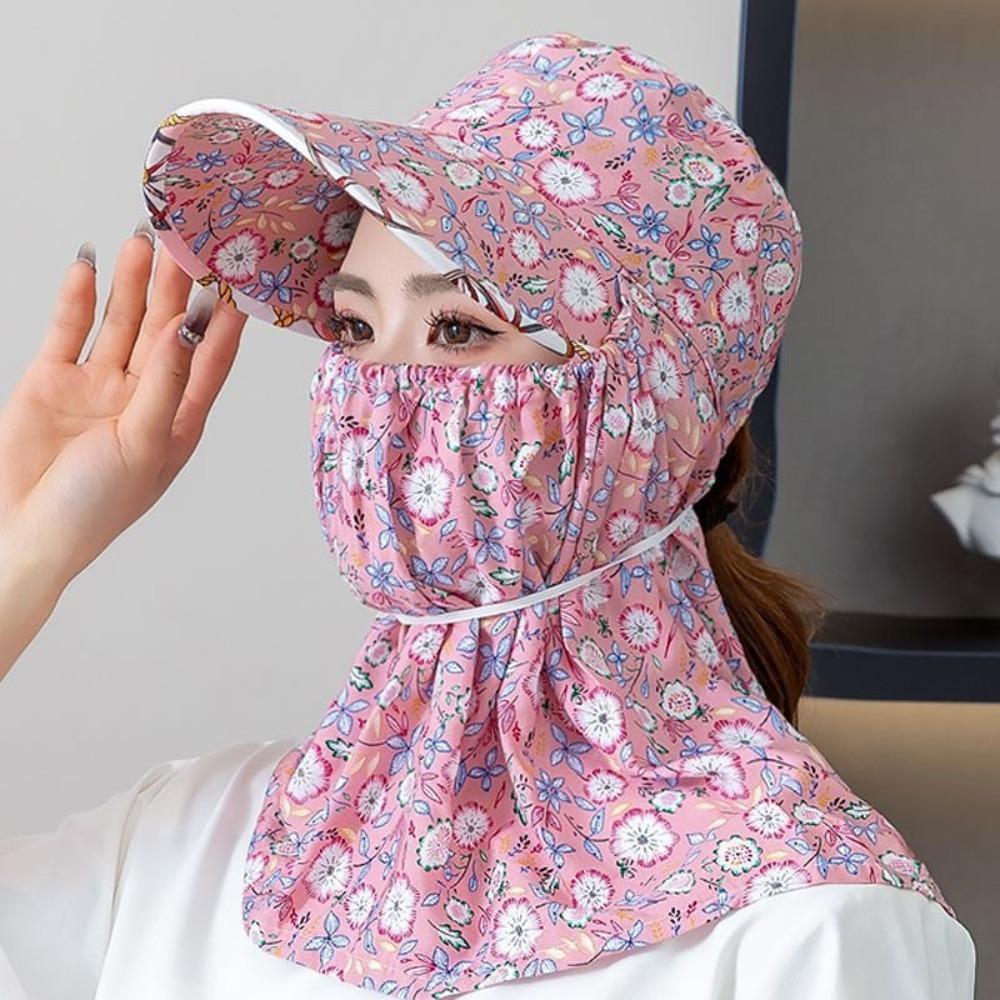 Wide Brim Tea Picking Cap Anti-UV Sunscreen Hat Fashion Women's Ponytail Hat  Outdoor