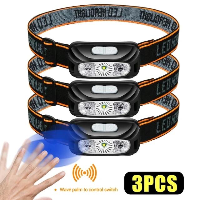 Mini Rechargeable Sensor Headlamp Waterproof Work Light Built-in Battery USB Rechargeable Head Flashlight Camping Search Light