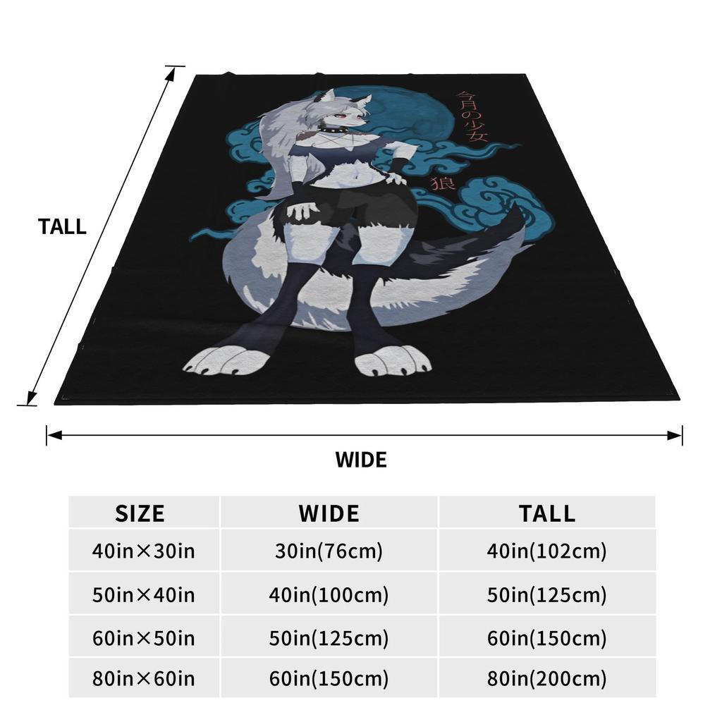 Loona Wolf Flannel Throw Blankets  Blanket for Home Travel Warm Bedroom Quilt