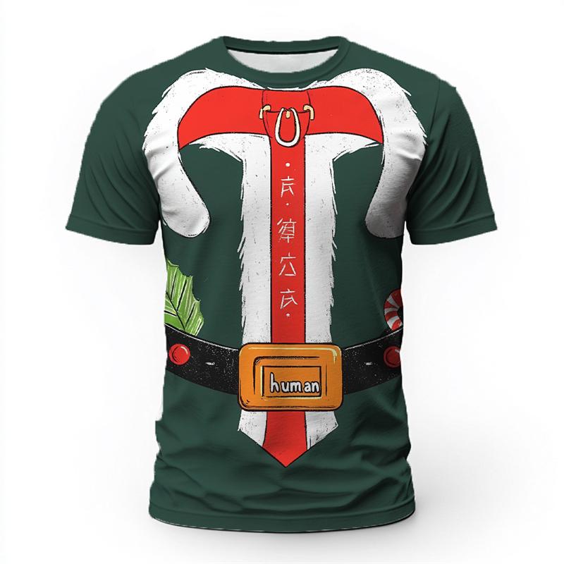 Funny Christmas Claus Cosplay T Shirts For Men Fashion 3D Printed Xmas T-shirts Casual Oversized Tees Tops