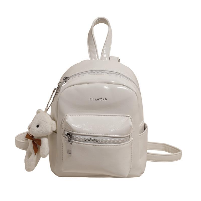 

Cute cartoon bear pendant backpack summer new hand carry shoulder bag large capacity backpack one size fits all білий