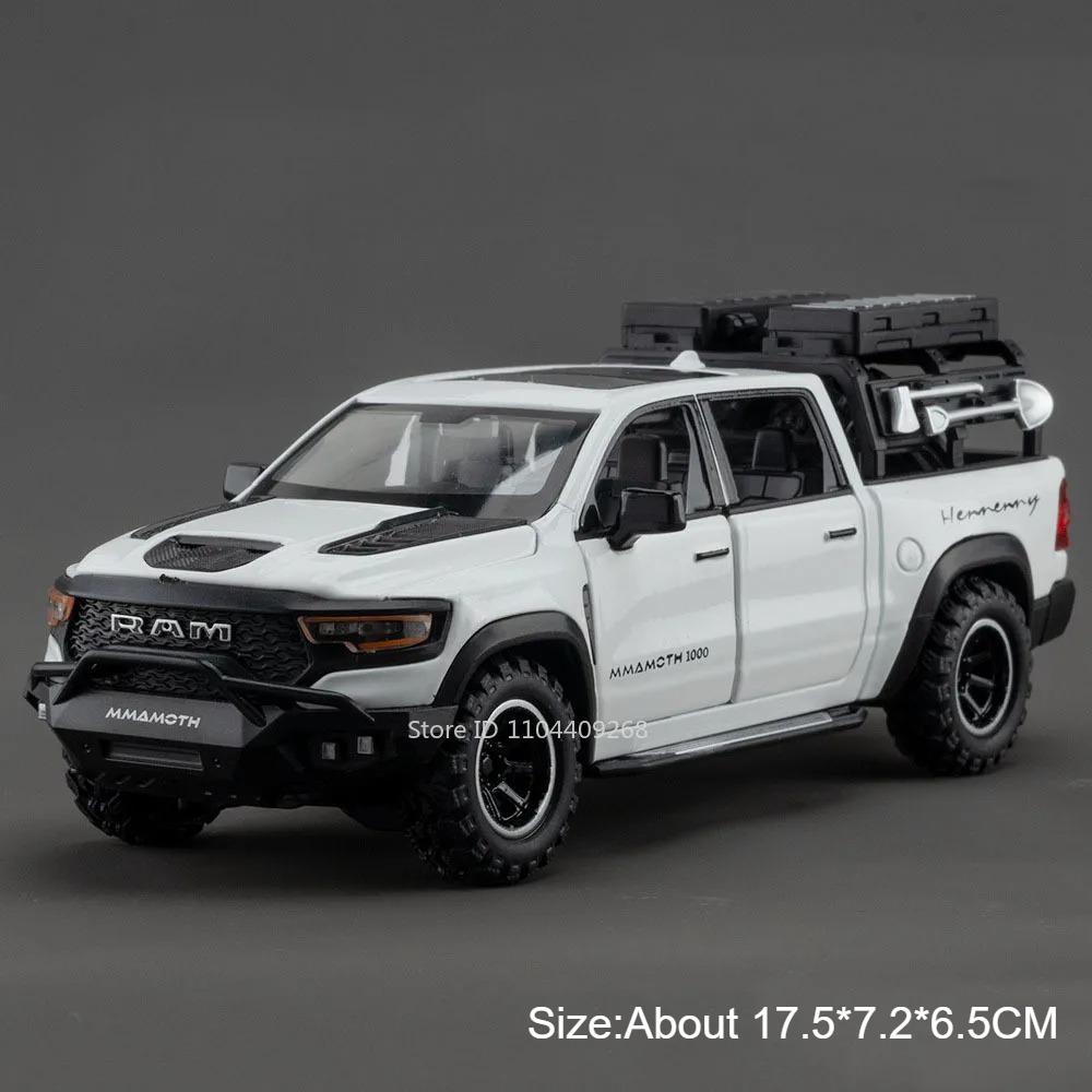1:32 Hilux Ram Mammoth Modèle Voiture Jouet Alliage Moulé Sous Pression Son Lumière Tirer en Arrière Amortissement Véhicule Pickup Tout-Terrain Cadeaux Garçons