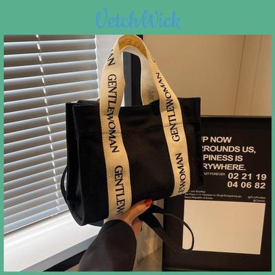 Fashionable Canvas Tote Bag With Alphabet Print Shoulder Bag For Women