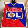1PC Olympique Lyonnais Print Flannel Blanket, High Quality Comfortable for All Seasons, Home Decor, Warmth and Comfort, Perfect for Christmas Gifts