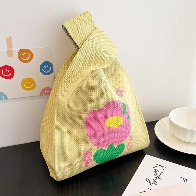 Sommer Damen Niedliche Mini-Tasche Vielseitige Mode Handytasche Cartoon Gestrickte Handtasche Umhängetasche Umhängetasche
